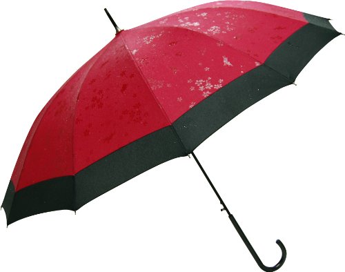 サントス(Santos) サントス 十二本骨蛇の目風撥水和傘(ジャンプ傘) 桜うさぎ エンジ JK-61エンジ 55cm