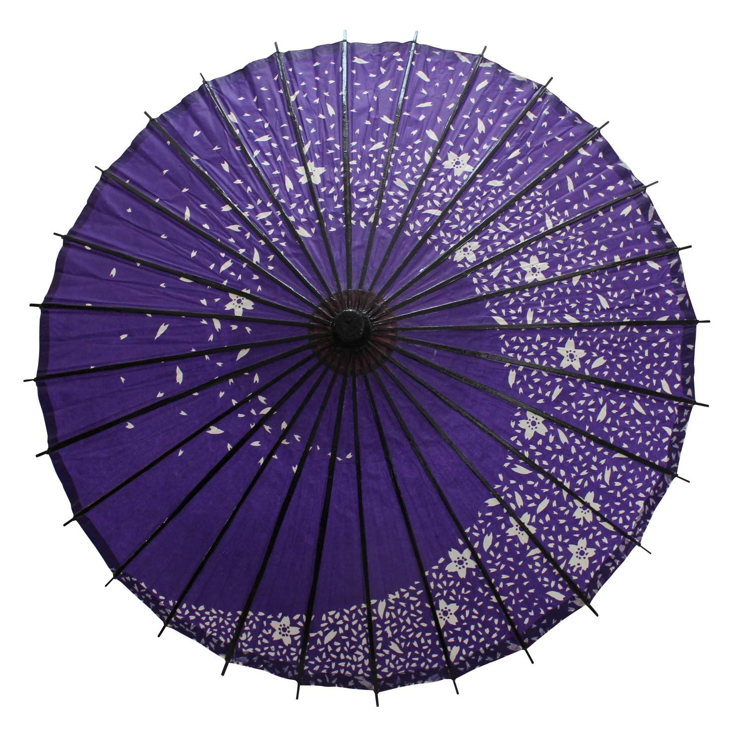 Smiti Smiti 和傘 紙傘 日傘 油引き 直径84ｃｍ 黒骨 桜吹雪 紫
