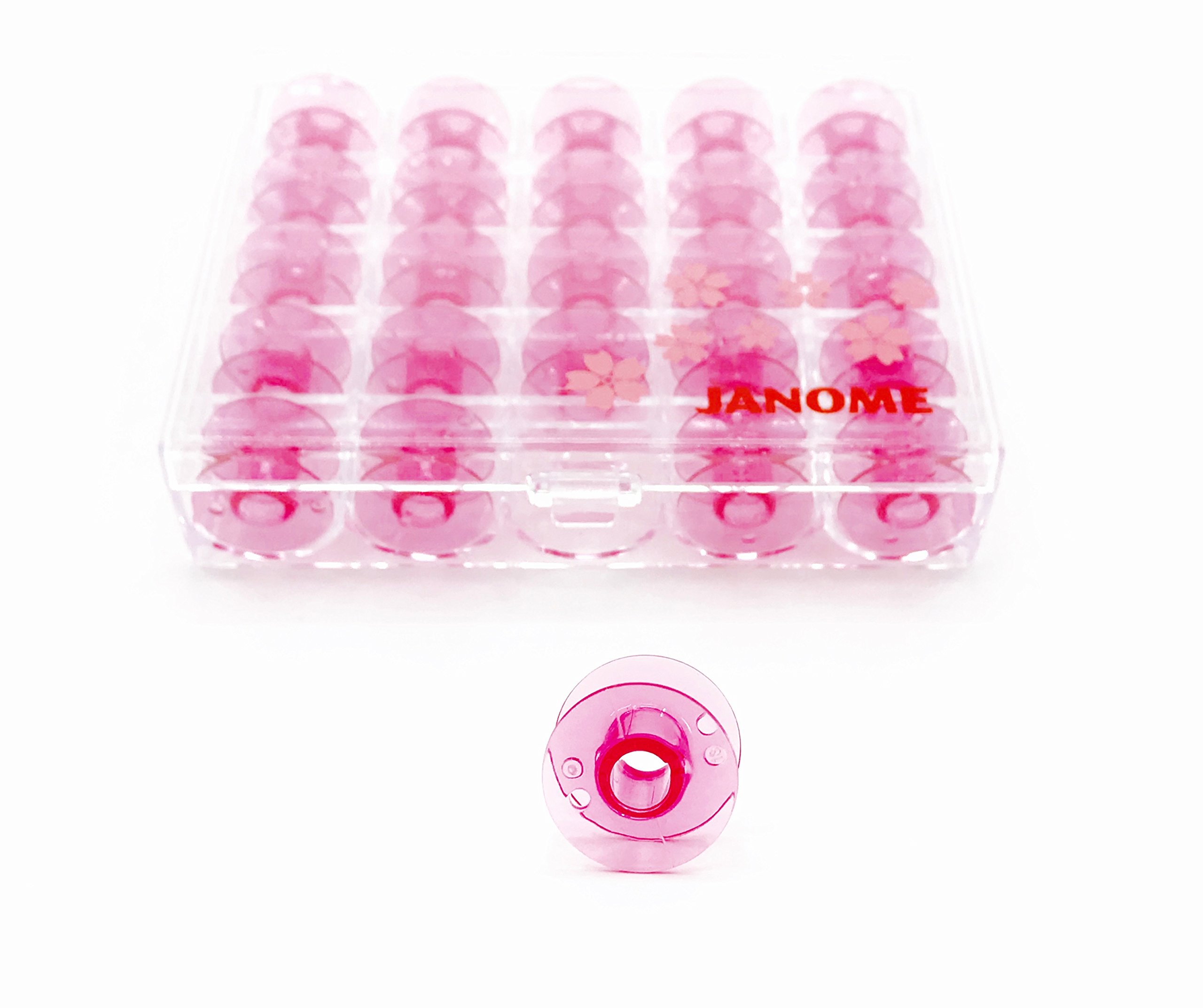 ジャノメボビン:JANOME製、すべてのジャノメ家庭用モデル用の本物の蛇の目桜ボビン騒音と振動を低減する特別なゴムとプラスチックの組み合わせで作られています